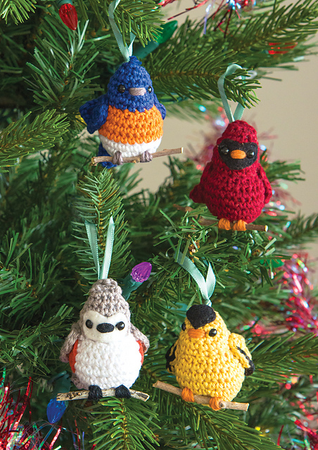 Four Calling Birds Ornaments