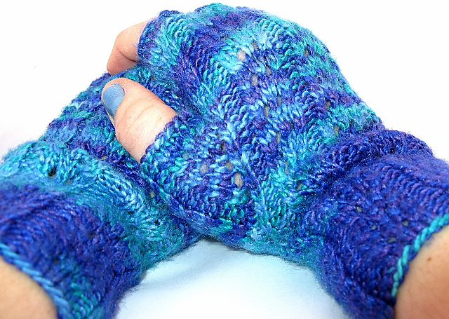 Lavender Blue Fingerless Gloves