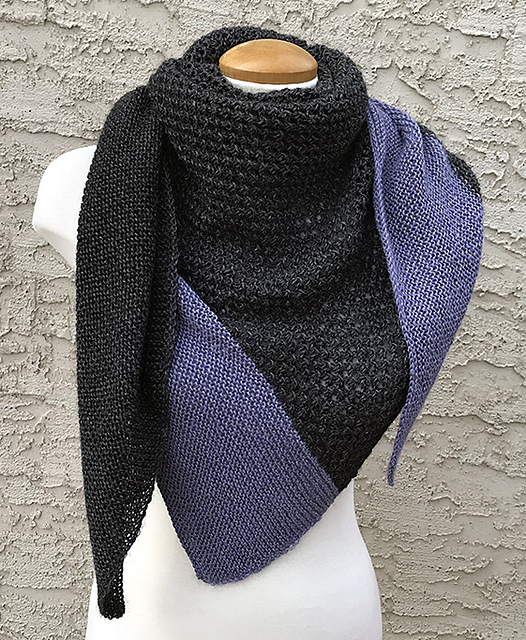 Anthracite and Lavender Shawl
