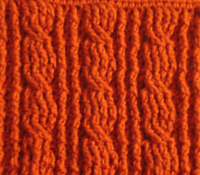 Four-Stitch Cable Afghan Square