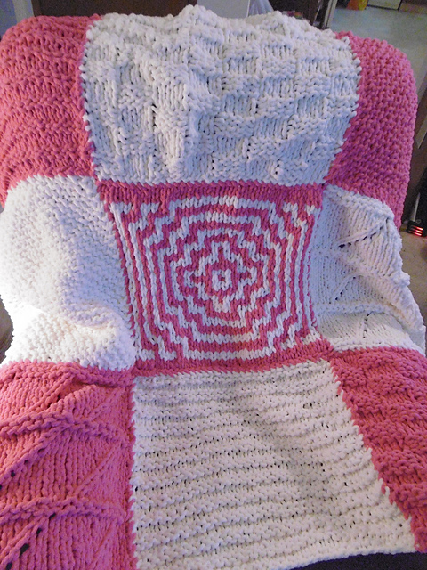 Learn to knit sampler blanket