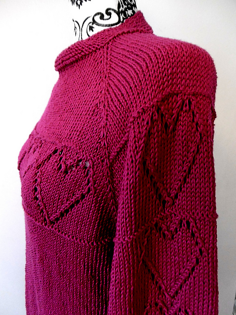 Heart Pattern Pullover in Brown Multi