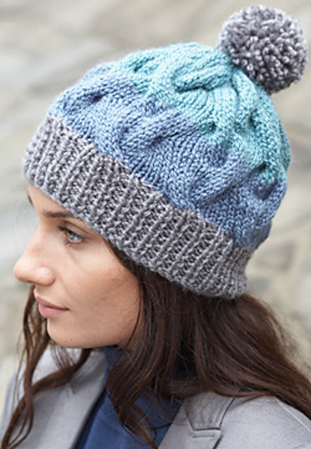 Striped Cable Hat