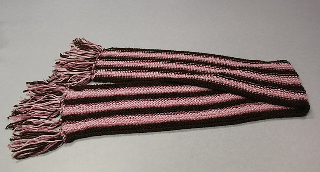 Long Stripes Knit Scarf