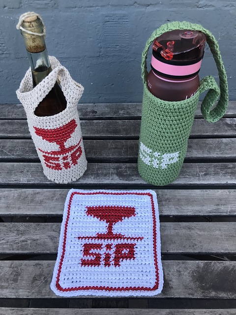 sip Wine Tote, Bottle Holder & Dishcloth/Towel