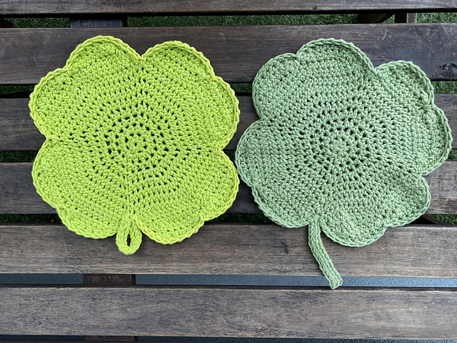 St. Patrick's Day Clover Dishcloth