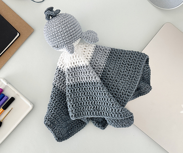 Whale lovey blanket