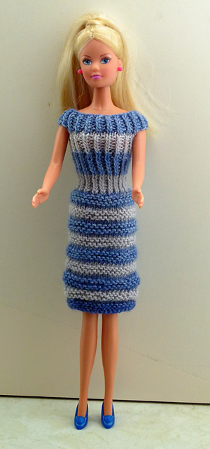 #0049 Blue & White Striped Dress