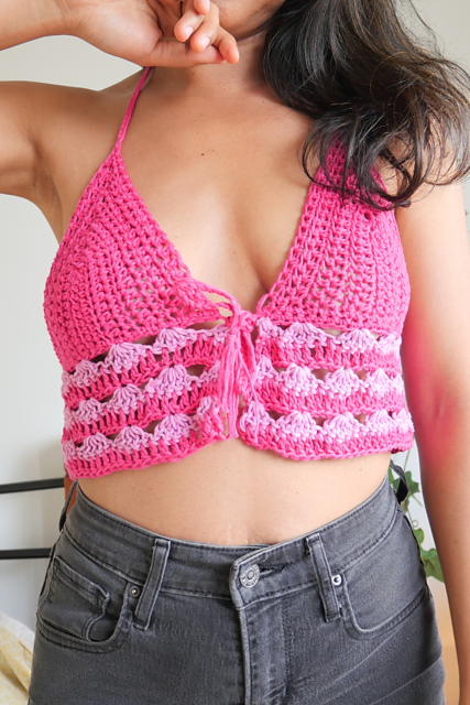 tie front crpchet top