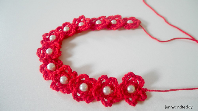Marybeth beaded flower headband