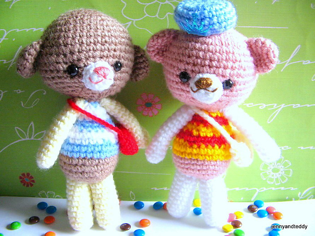 amigurumi teddy bear and dog