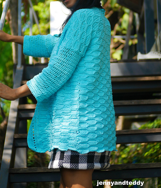 blue weave cardigan