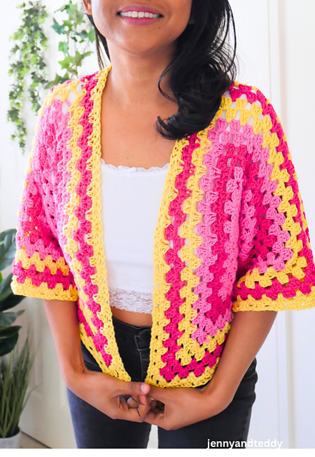 candy pop hexagon cardigan