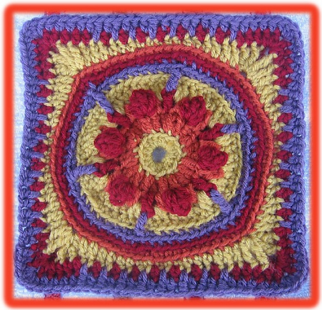 Tequila Sunrise 9" Afghan Block