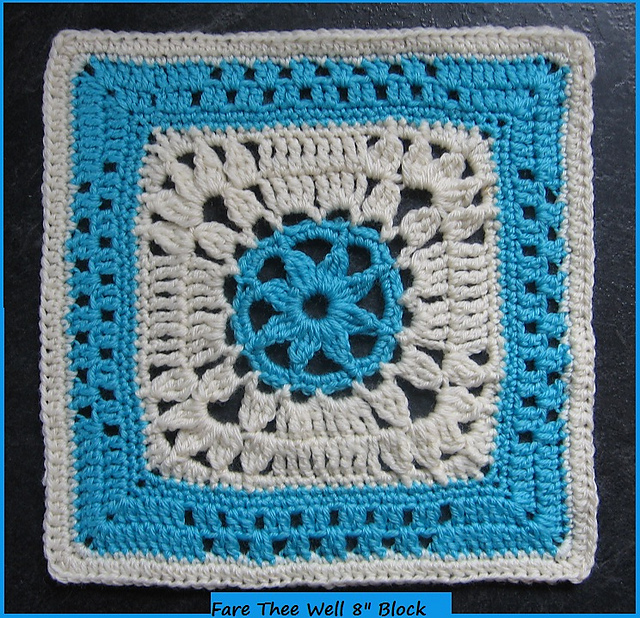 FARE THEE WELL 8" Fingering afghan Block kit