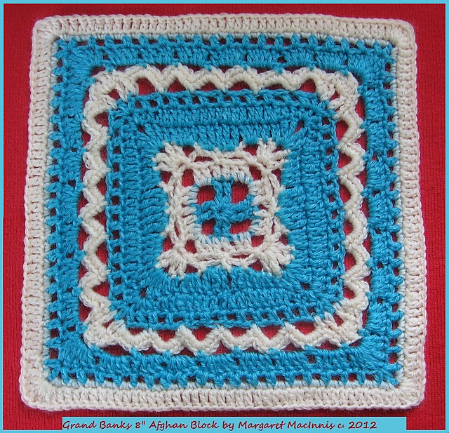 Grand Banks 8" Fingering Afghan Block