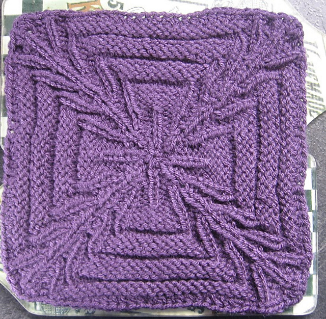 Crossed Purposes 9" Knit Afghan Block Square