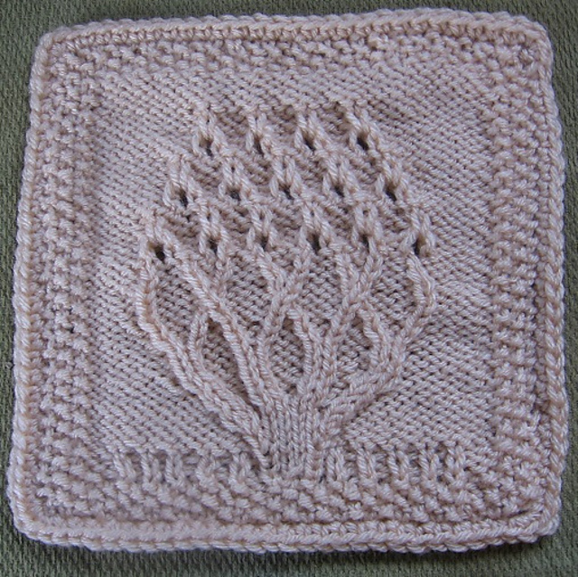 Washington's Cherry Tree Dishcloth Afghan 9" sq