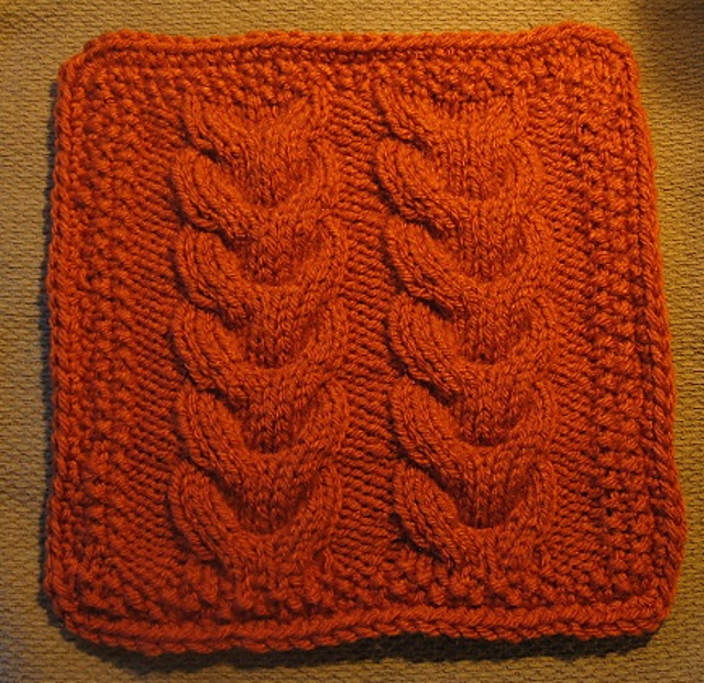 Reagan's Horseshoe Cable Afghan Dishcloth 9" Sq