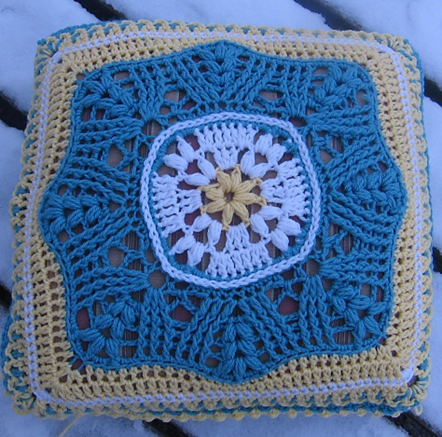 Puff Wheat 12" Afghan Block and Cushion extension