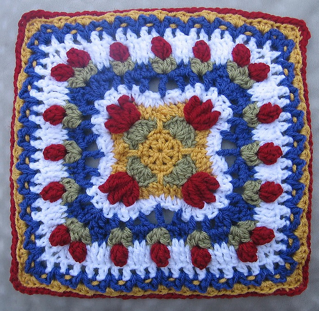 Traipsing Through The Tulips 12" afghan block
