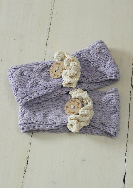 Cable headband Bianca with ruffles