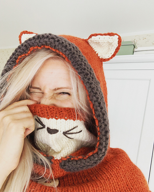 Ravelry: Rene fox hooded cowl pattern by Muki Crafts