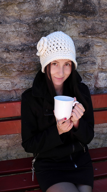 Cloche hat with flower