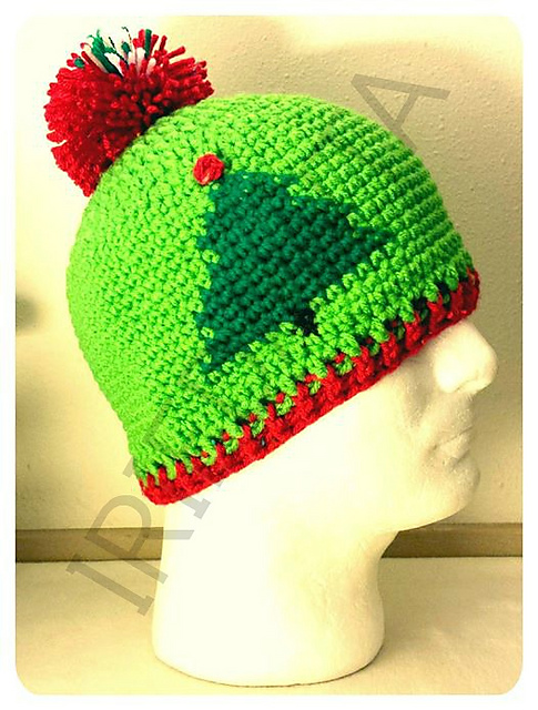 Christmas Tree Graphed Hat