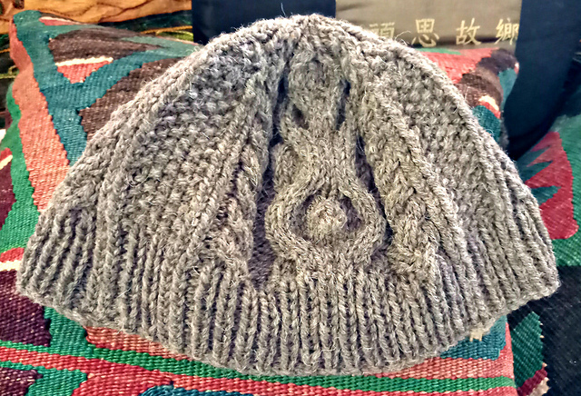 Cabled Aran Hat with Beanie Variation