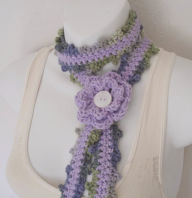 Picot Skinny Scarf