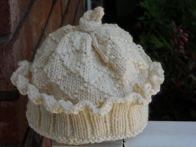 Ruffled Aran Cap