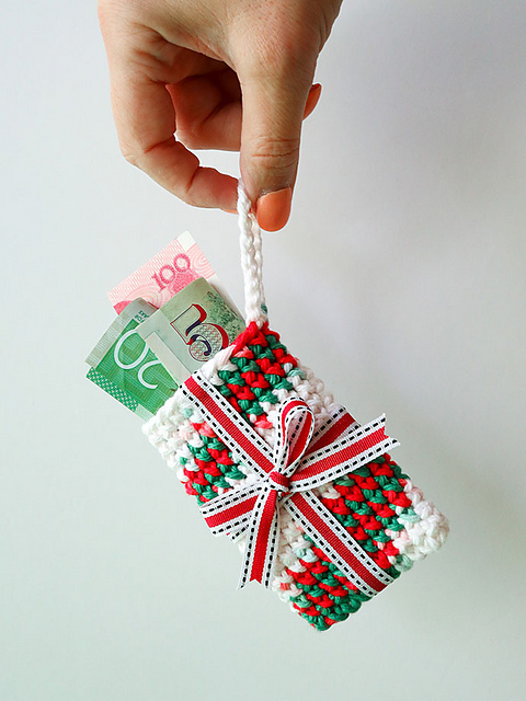 Crochet Gift Card Holder Tree Ornament