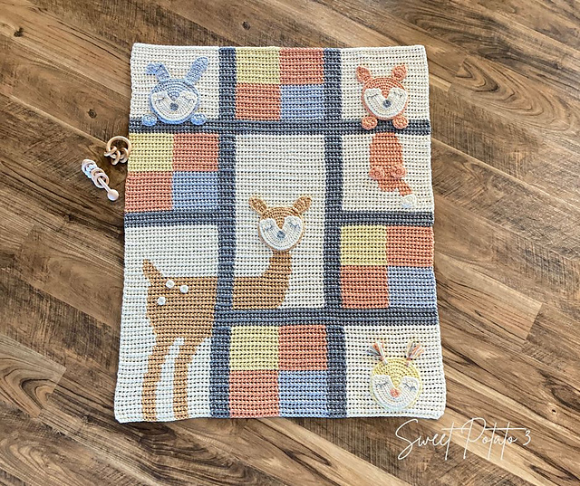 Woodland Squares Baby Blanket