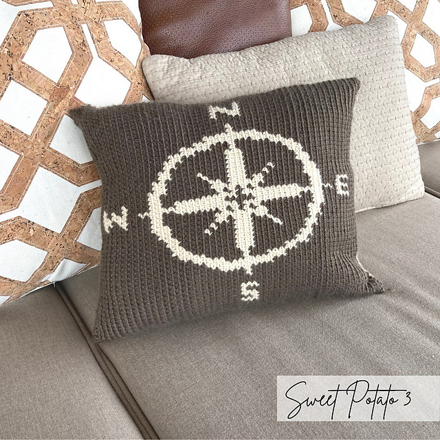 Plaid Compass Pillow
