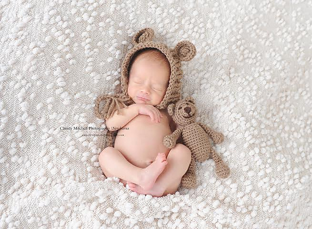 Teddy Bear Bonnet & Stuffy