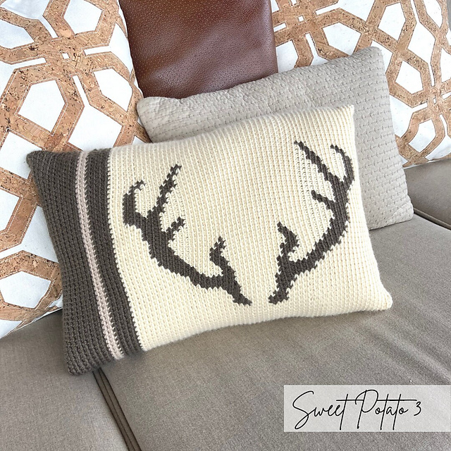 Deer Antler & Tree Pillow