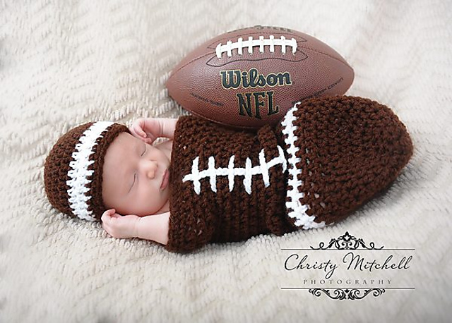 Football Photo Prop / Cocoon & Hat