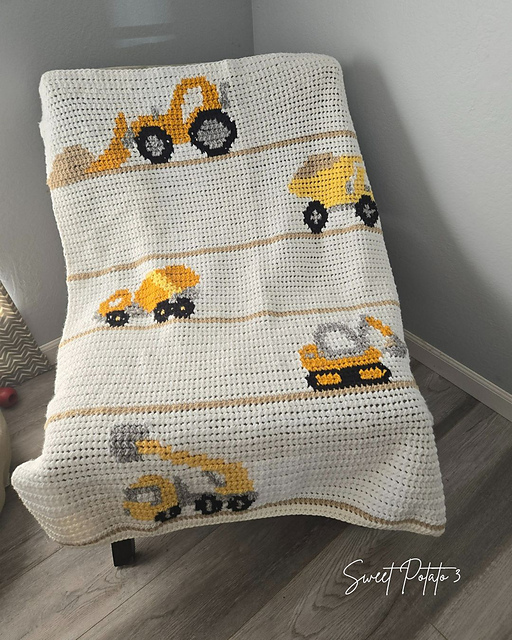 Construction Truck Baby Blanket