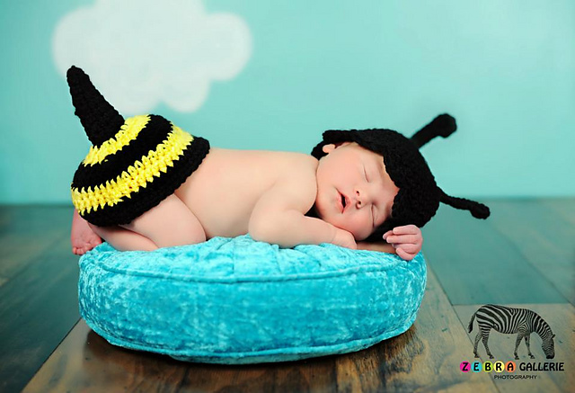 Bumble Bee Photo Prop / Bum Cover and Hat
