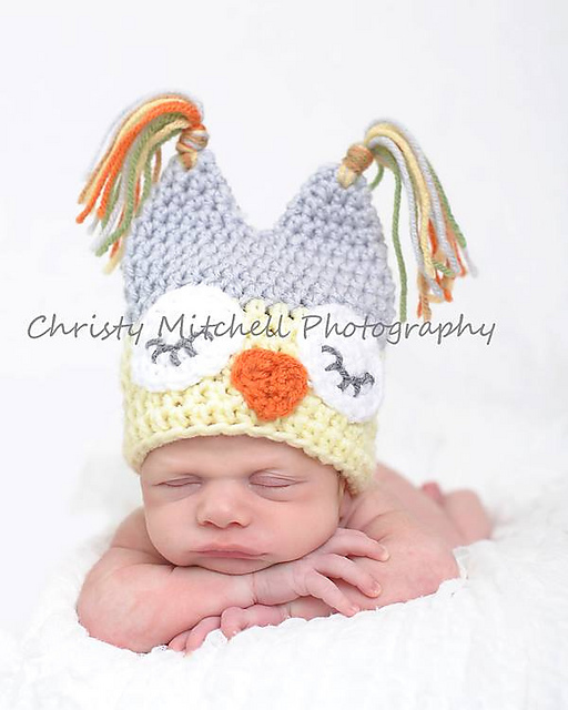 Owl Hat / Sleepy or Wide Eye Option