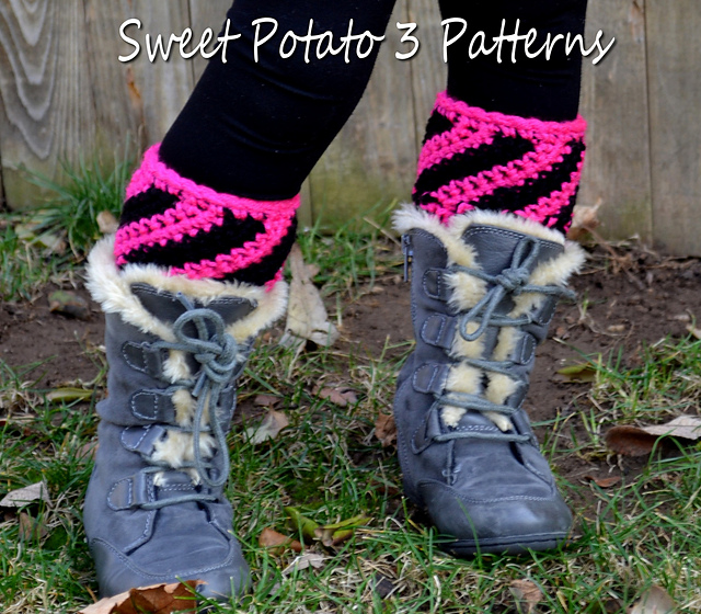 Diagonal Stripes Boot Cuffs