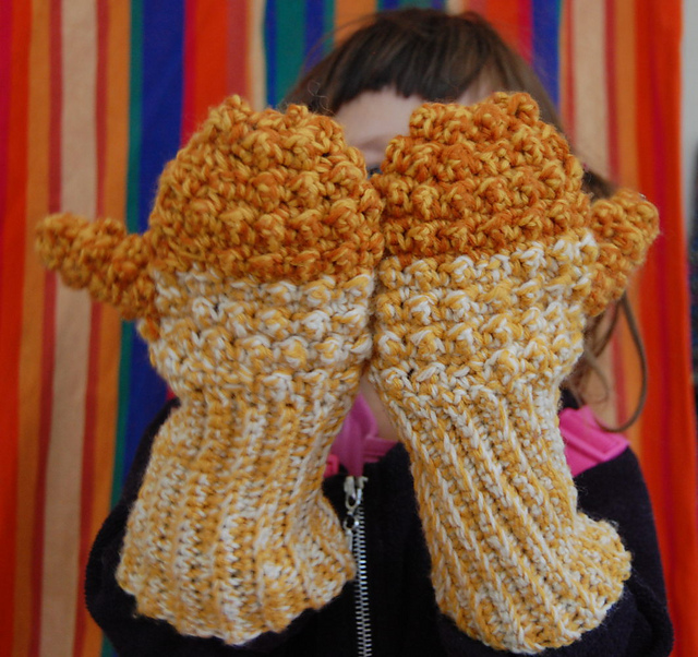 Children's Crocheted Mittens