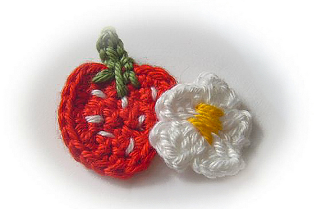 Strawberry and flower - Erdbeere und Blüte