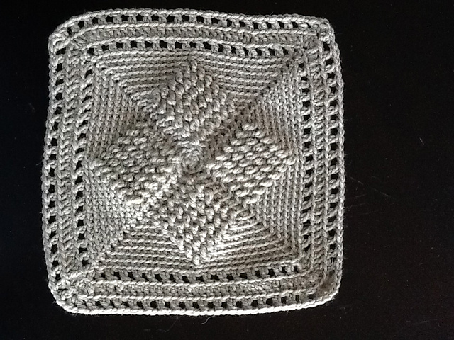 Square with 4 Diamonds of Raised Treble Stitches