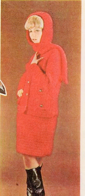 Courreges-style Suit: Cap-Scarf Comforter