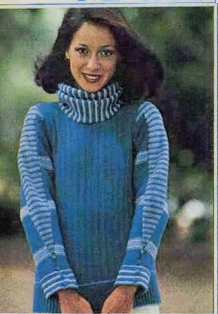 Polo-necked Striped Jumper