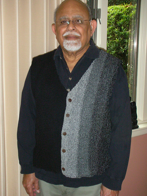 Tsumugi Silk V-Neck Gradation Vest (Kit 45)