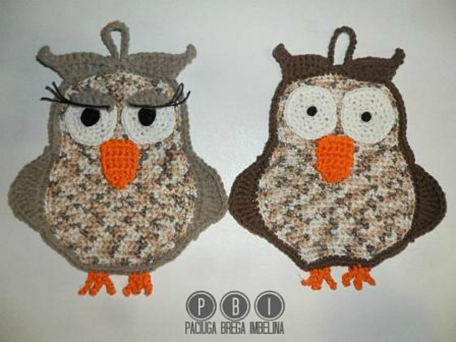 Owl Potholder Mr & Miss
