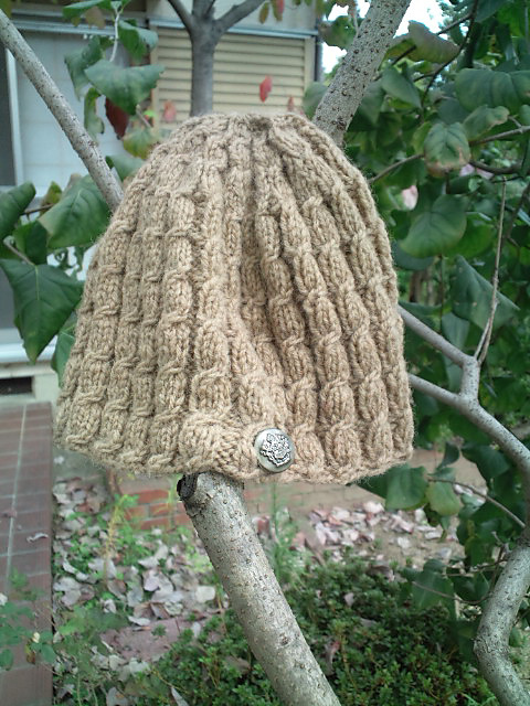 p.22 Cabled Cap 縄編みのキャップ